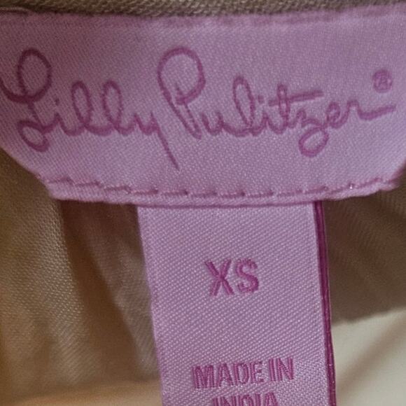 Lily Pulitzer Yellow Baby doll Dress Sz XS Keyhole front Bell Sleeve Embroidered - Picture 7 of 10